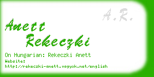 anett rekeczki business card